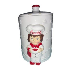 Campbell's Soup Kids Cookie Jar Canister by Houston Harvest Gifts-1999- RED/ whi